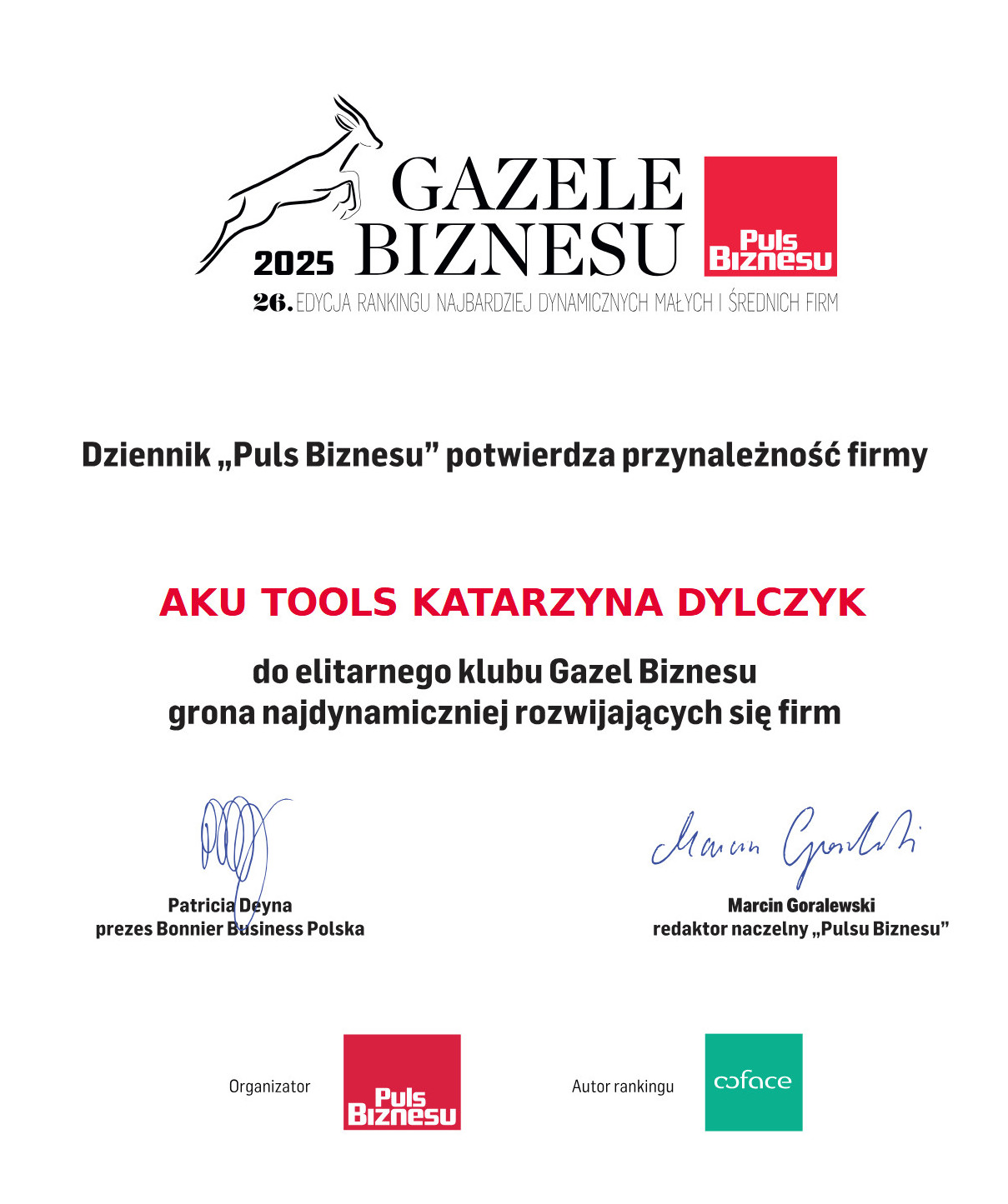 Gazele Biznesu 2025 dla Aku Tools