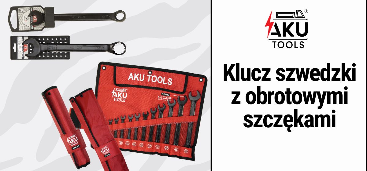 Klucz szwedzki z obrotowymi szczękami