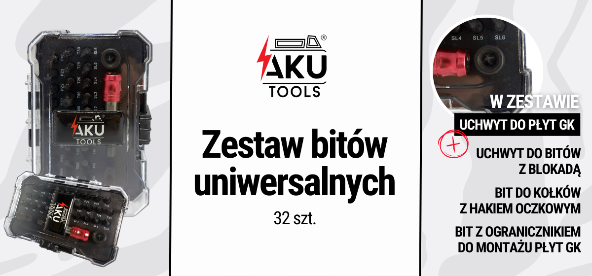 Zestaw bitów uniwersalnych AKU Tools 32 szt.
